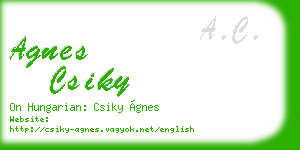 agnes csiky business card